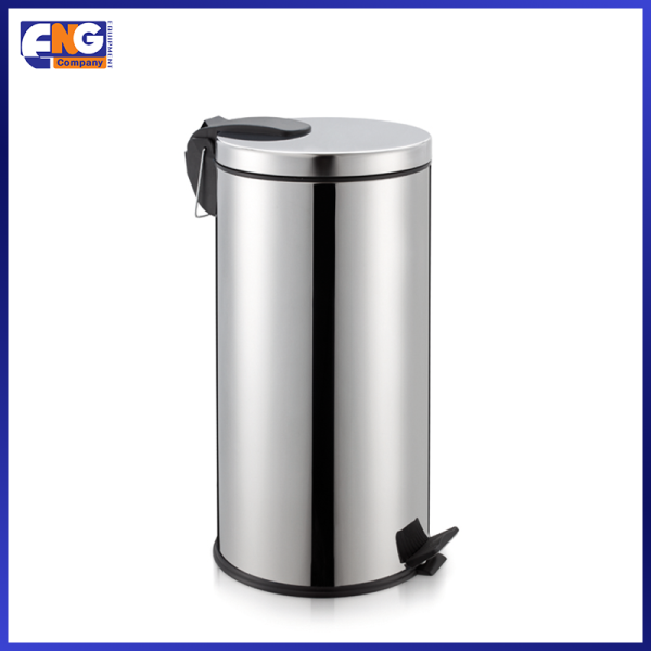 سلة ستانلس بدواسة حجم كبير Dust Bin