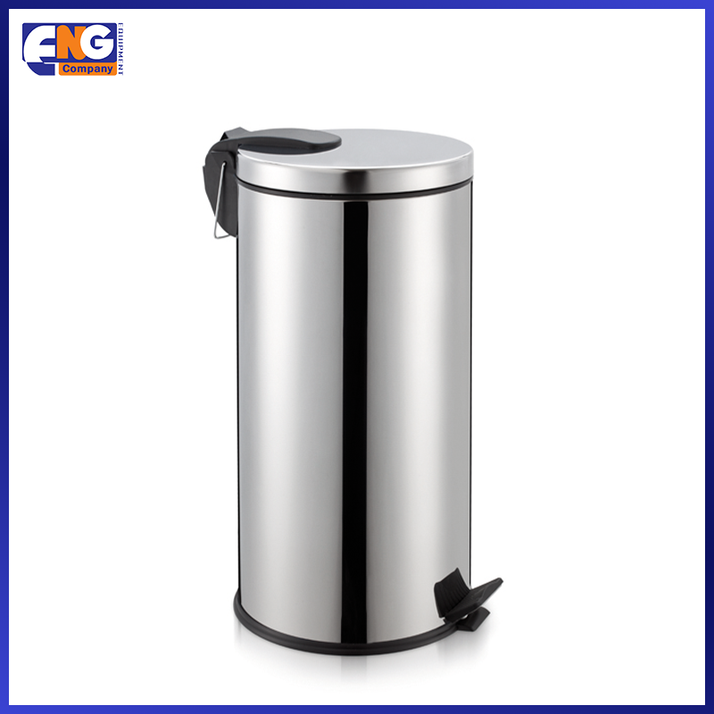 سلة ستانلس بدواسة حجم كبير Dust Bin