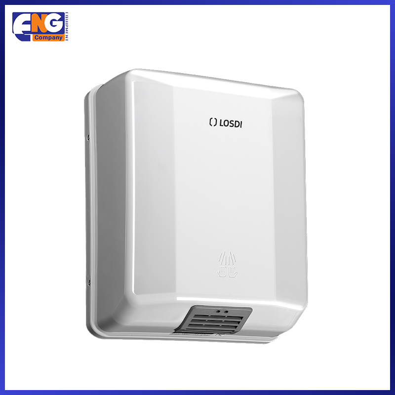 مجفف أيدى بلاستيك مطلي كروم ابيض Losdi Hand Dryer CS200X